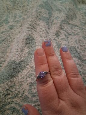 Sterling Silver Purple Gemstone Ring for Women